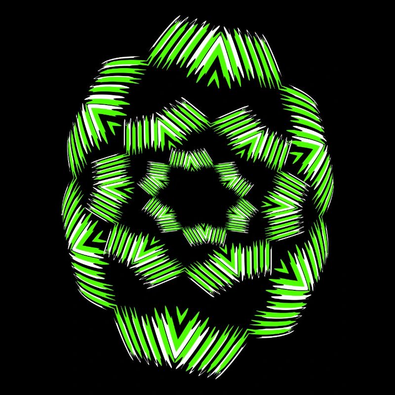 Neon Mandala Fan Pattern