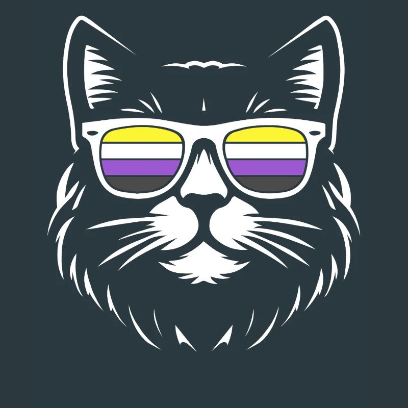 Minimalist Cat Nonbinary Pride Enby