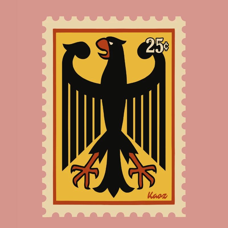 Graphic stamp with stylized eagle
