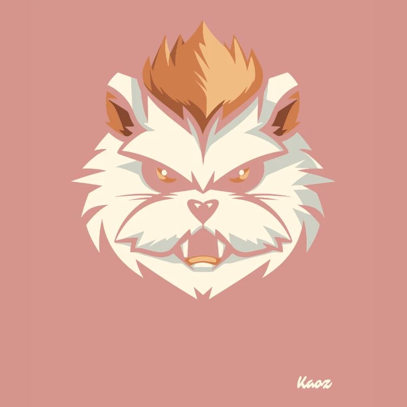 Tête de hamster en colère avec mohawk