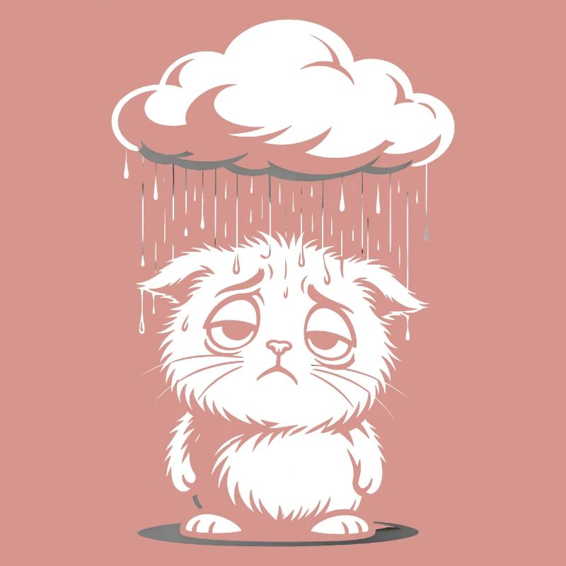 Sad Cat - Retro Comic Kitten