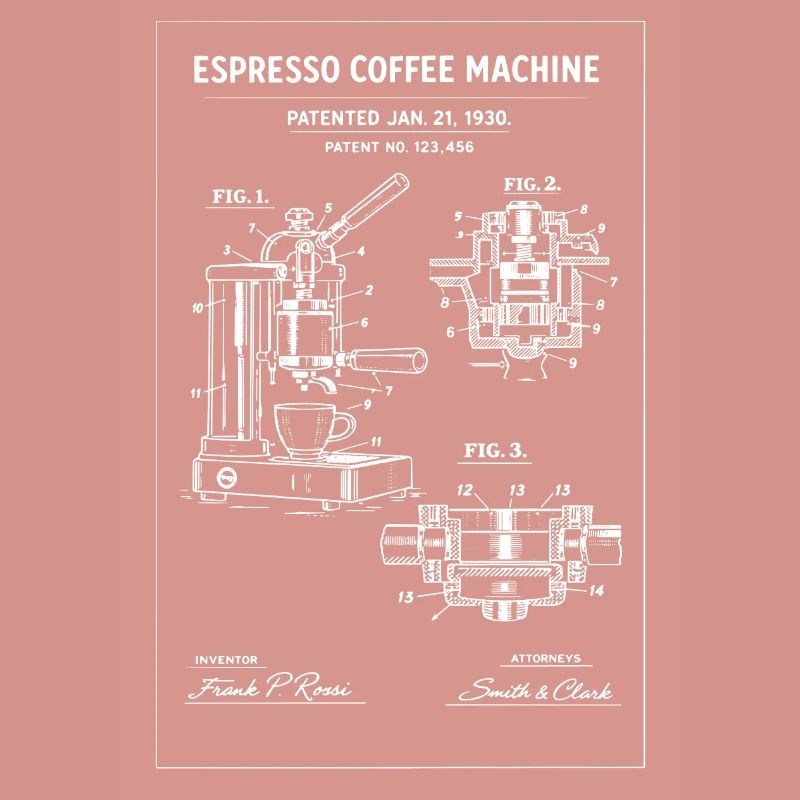 Schizzo del progetto della macchina per espresso