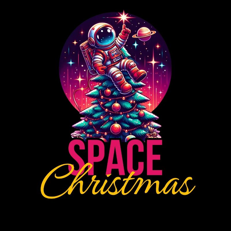 Astronaut with Christmas tree