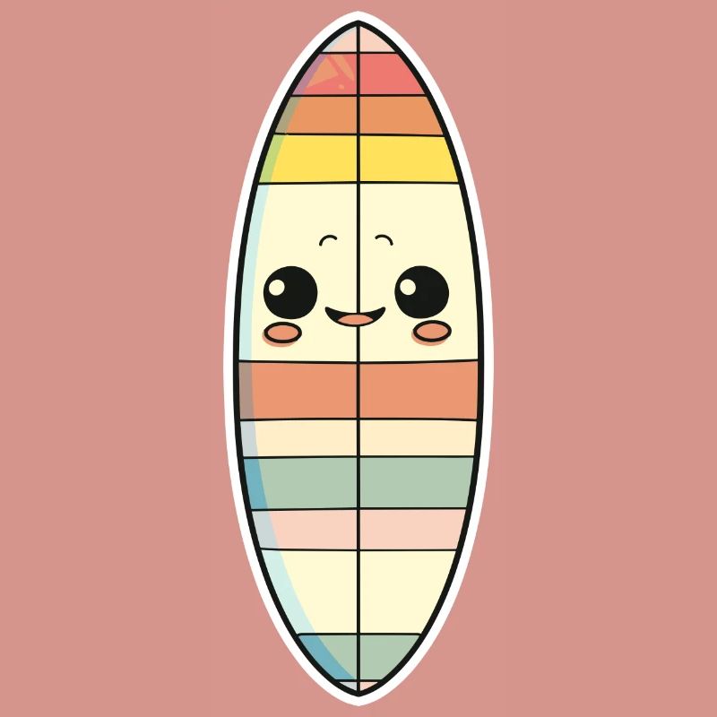 Surfbrett Comic Stil