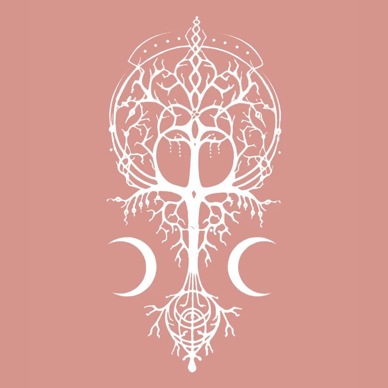 Pagan Symbol Magic Tree Wicca Occult Moon