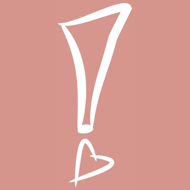 Exclamation mark with heart white vector gift