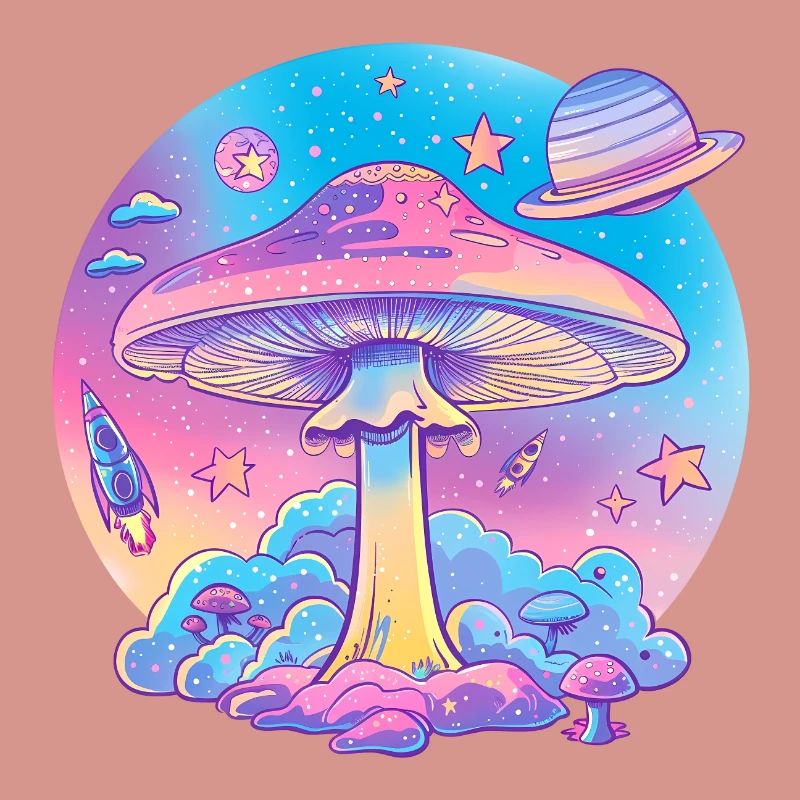 Explosion de mots de champignons psychédéliques