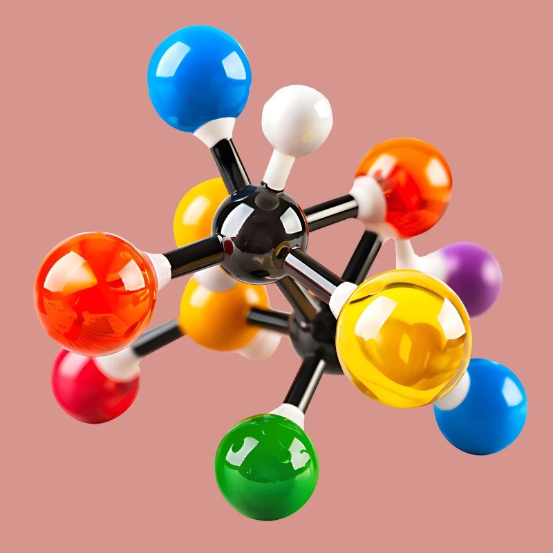 Colorful Molecular Structure Pattern