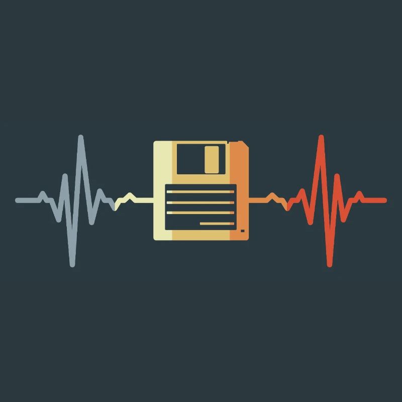 Retro Floppy Disk ECG
