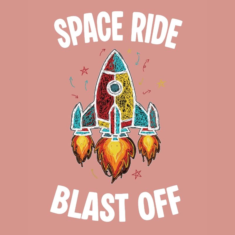 Fusée Espace Retro Scribble Blast Off
