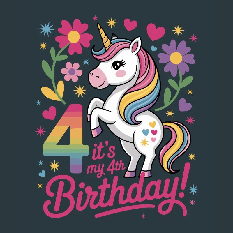 Licorne unique, c’est le motif de mon 4e anniversaire