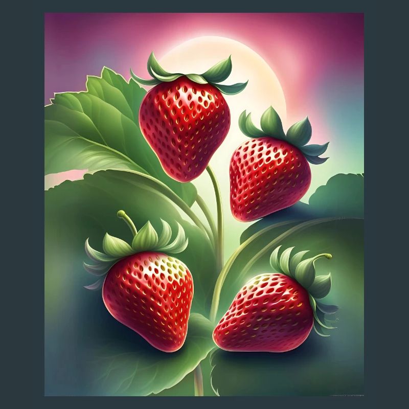 Vier leckere Erdbeeren
