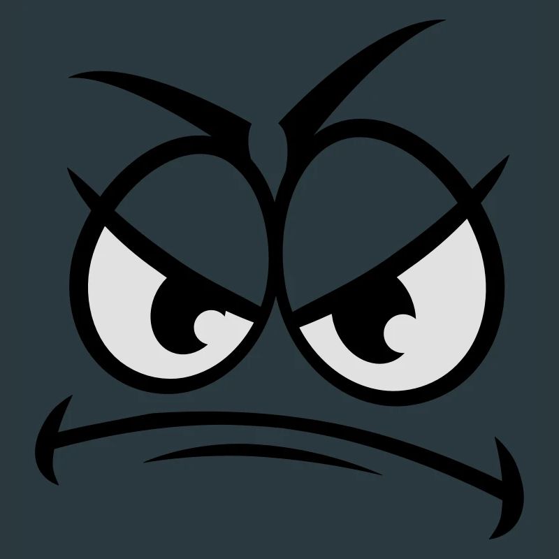 Evil wicked angry cartoon face