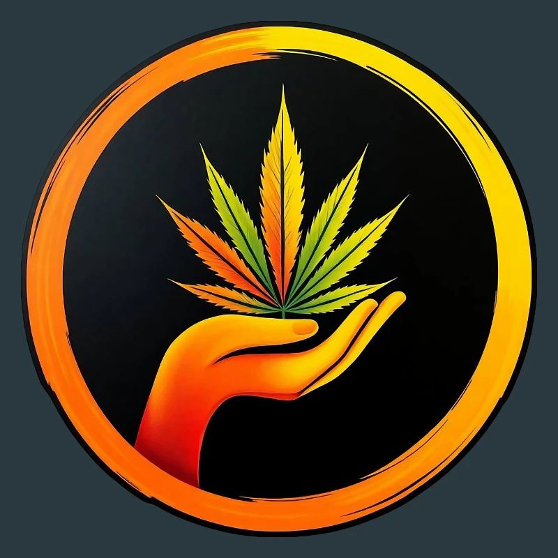 Feuille de marijuana - Bouton LOGO 1