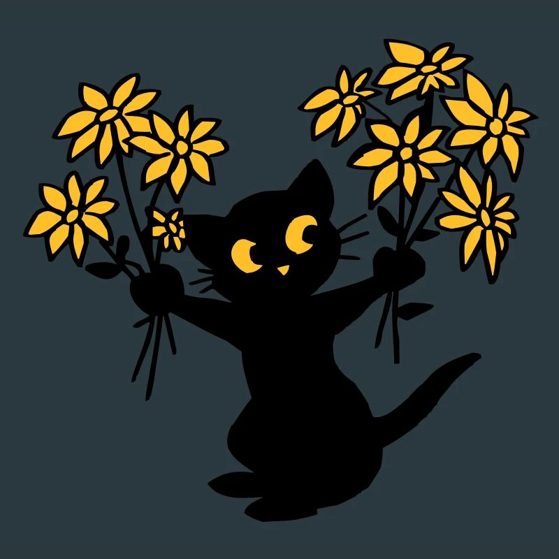 Le chat aux fleurs