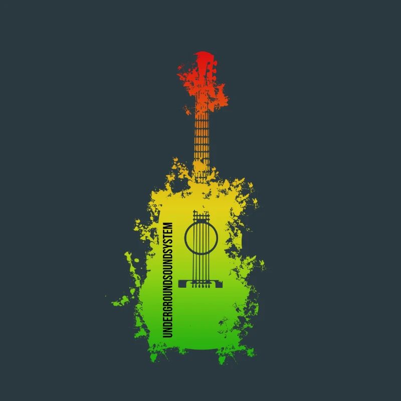 Rainbow Splatter Guitar