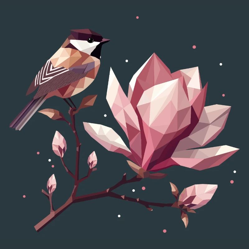 Bird on Magnolia Branch – Harmonic Composition