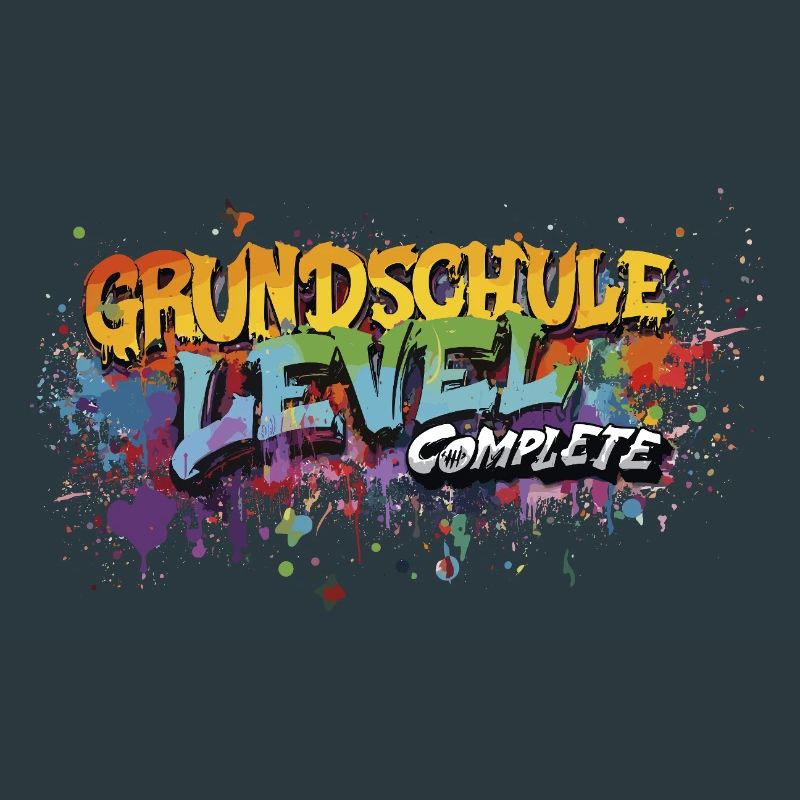 Grundschule Level Complete Graffiti Abschlussshirt