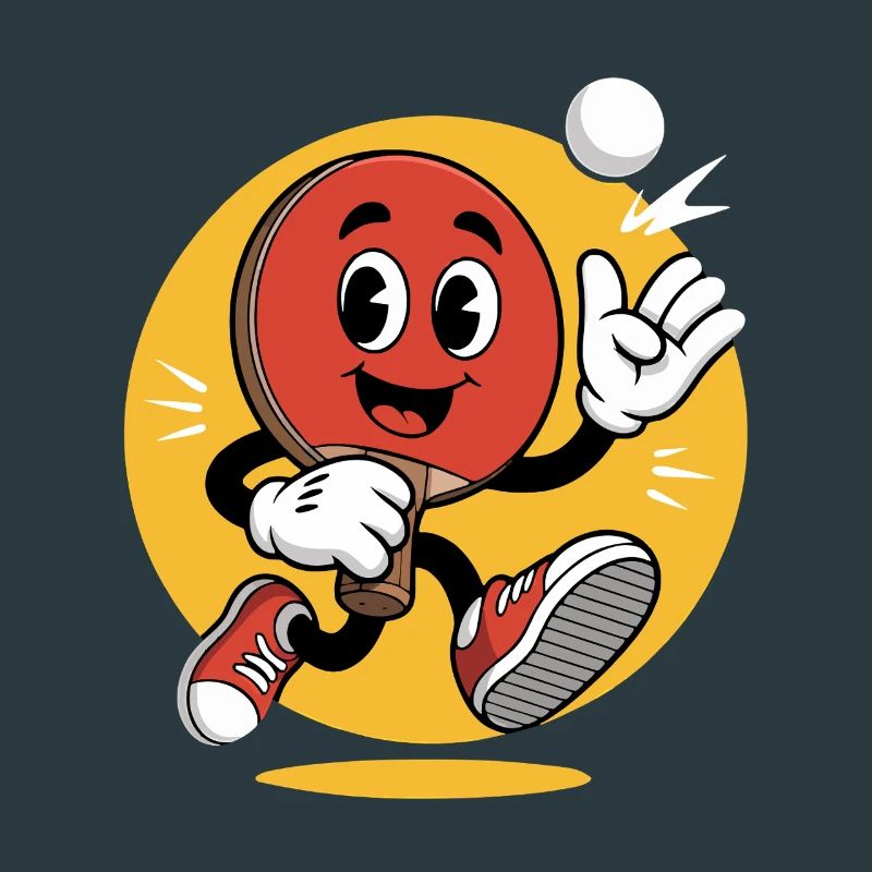 Conception de dessin animé de tennis de table