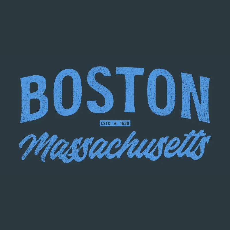 Boston Massachusetts Vintage Script