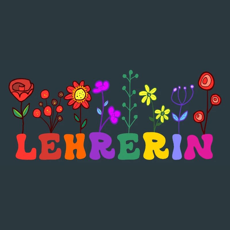 Lehrerin Blumen Design Geschenk Abschied Schule