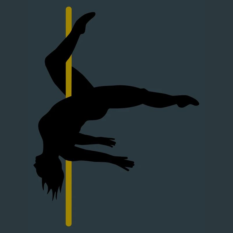Poledancer courbé dans la jambe intérieure pendre