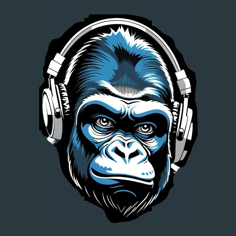 Musik Affe Gorilla mit Kopfhoerer als Geschenkidee
