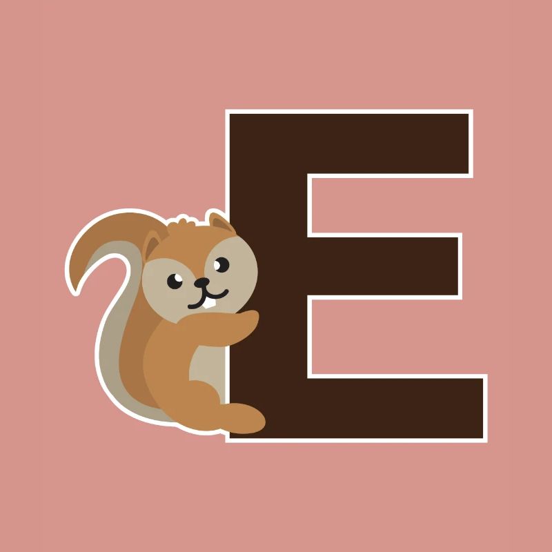 Ein E wie das Eichhörnchen das an dem E hängt