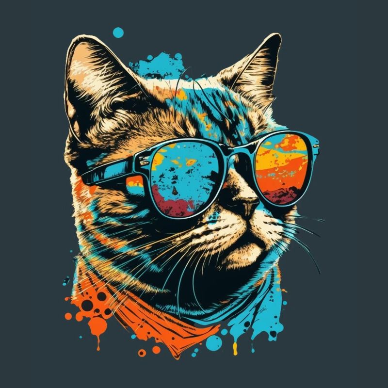 Chat avec des lunettes de soleil