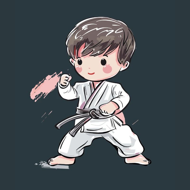 Karate Junge Comic Stil