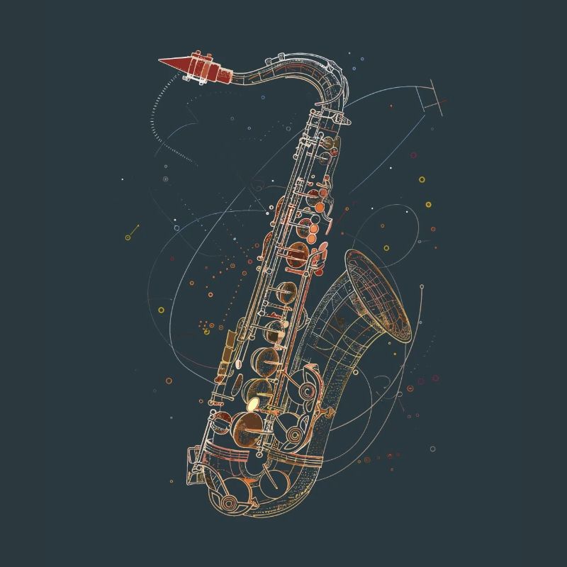 Dessin au trait de saxophone