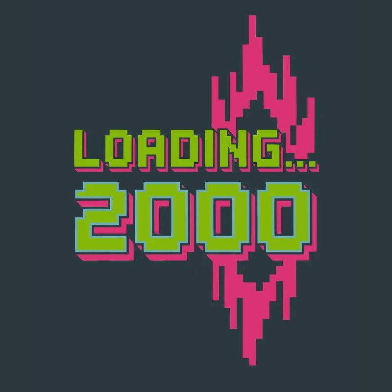 Retro Pixel Loading 2000 Design