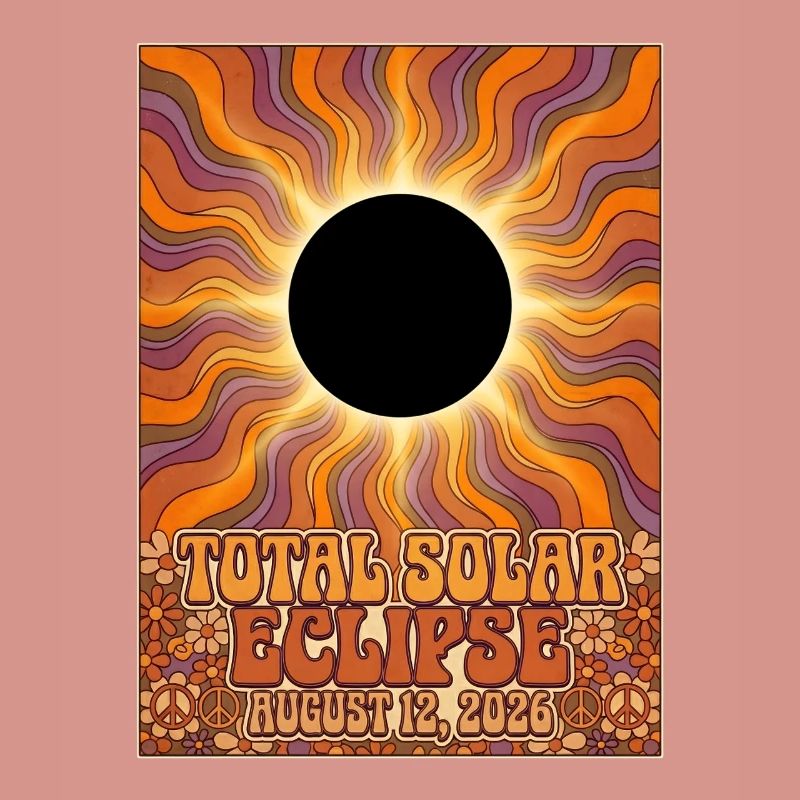 Total Solar Eclipse 2026 Sunburst Poster