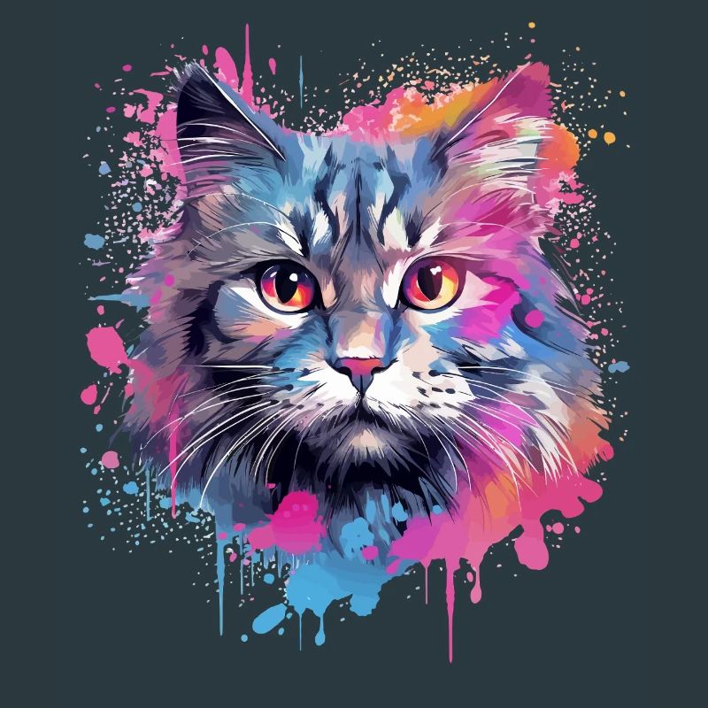 Chat américain à queue bobtail Art coloré