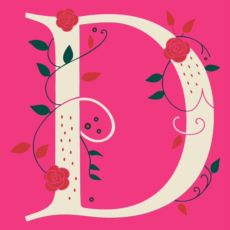 Buchstabe D Monogramm Retro