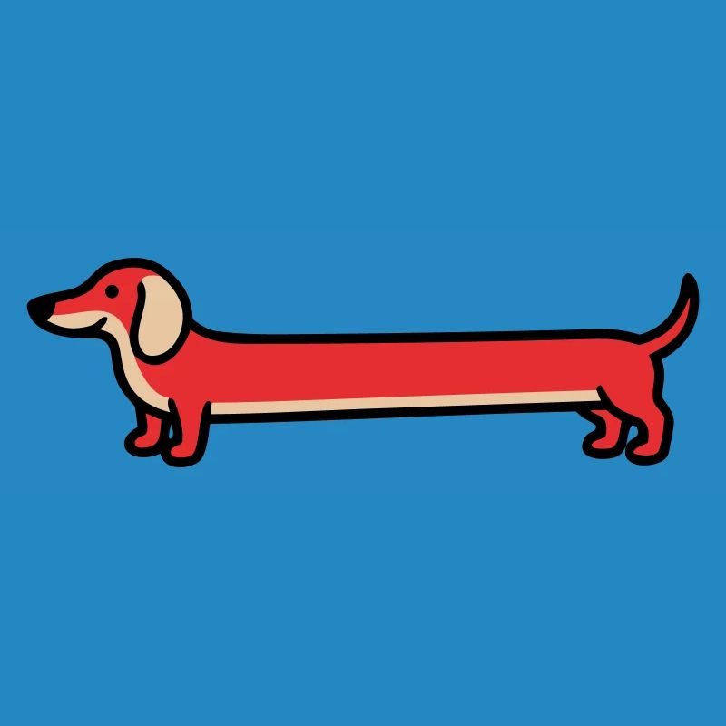Dackel Teckel Hund Flat Design