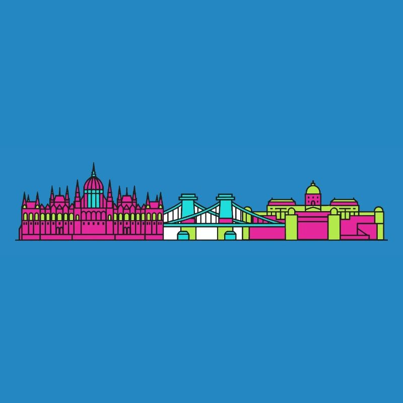 Budapester Stadtskyline-Parlament: Moderne Kunst