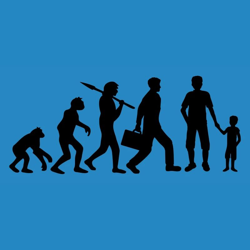 Stolzer Papa Junge Evolution