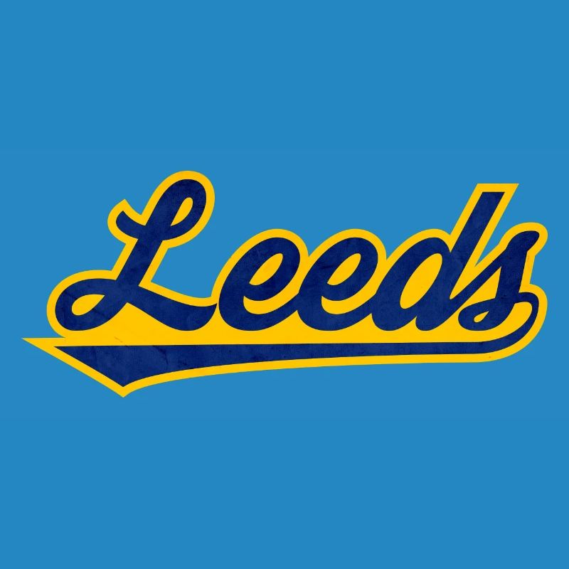 Leeds Script Logo Blau Gelb