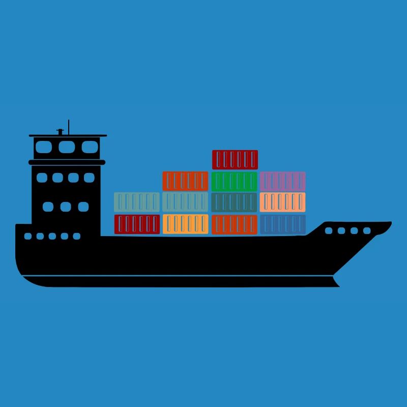 Seecontainerschiff oder Boot mit Containern