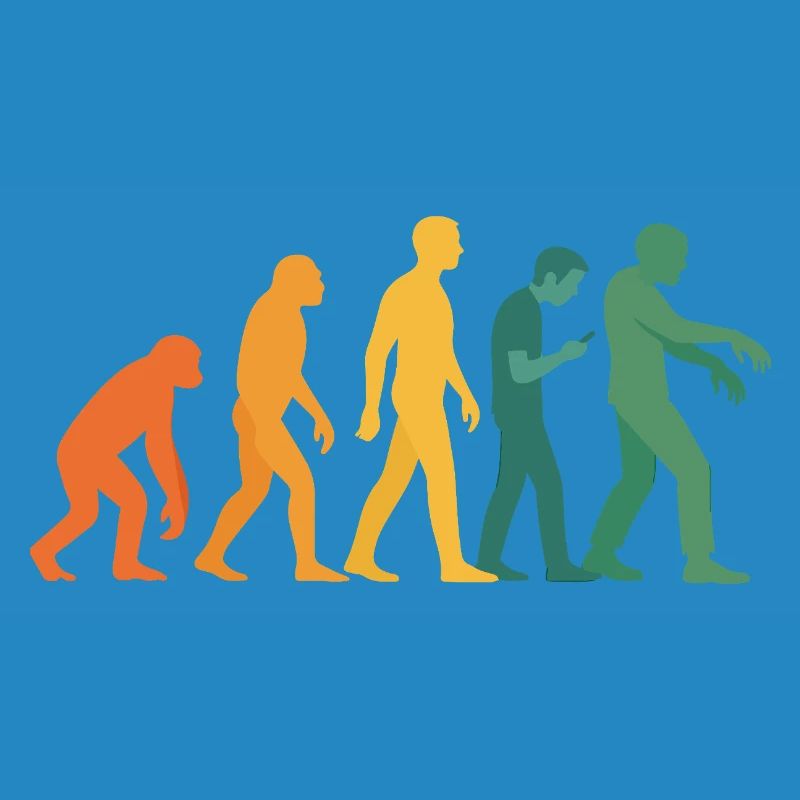 Evolution Silhouette Farbverlauf