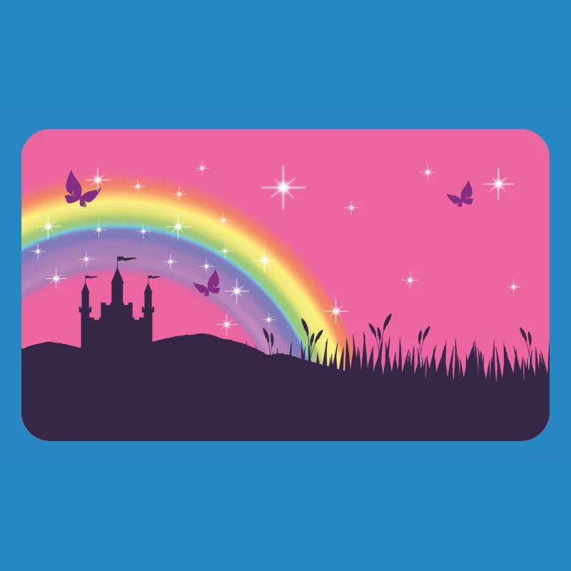 Märchenschloss mit Regenbogen und Sternchen 