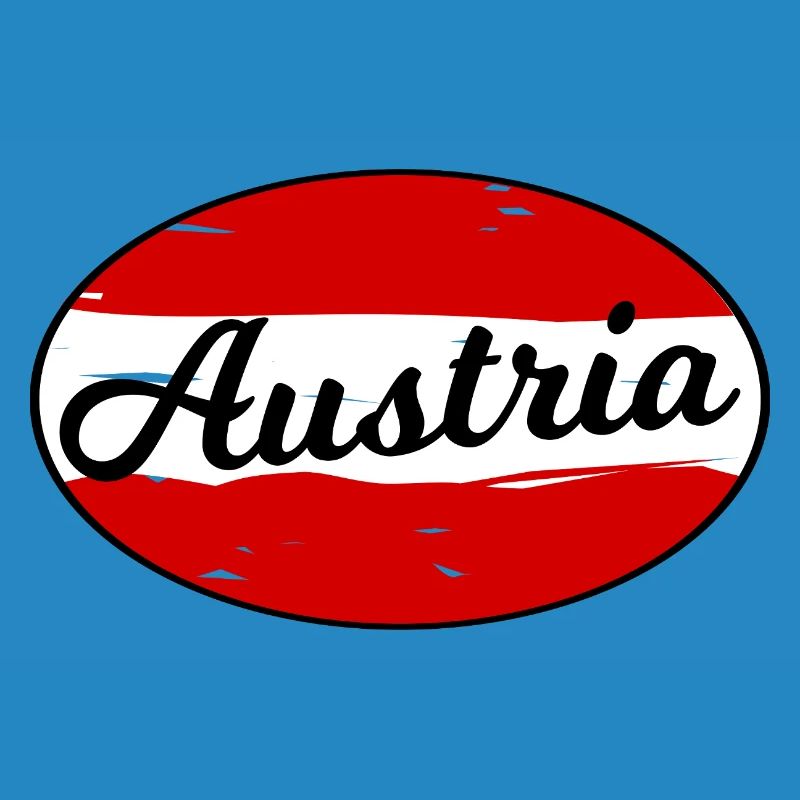 Austria Script Logo auf Rot