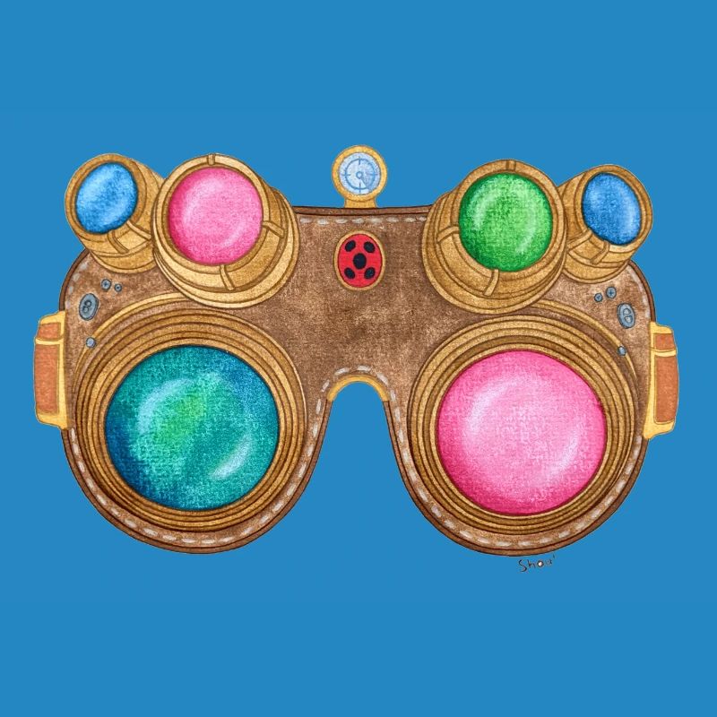 Regenbogen-Steampunk-Brille