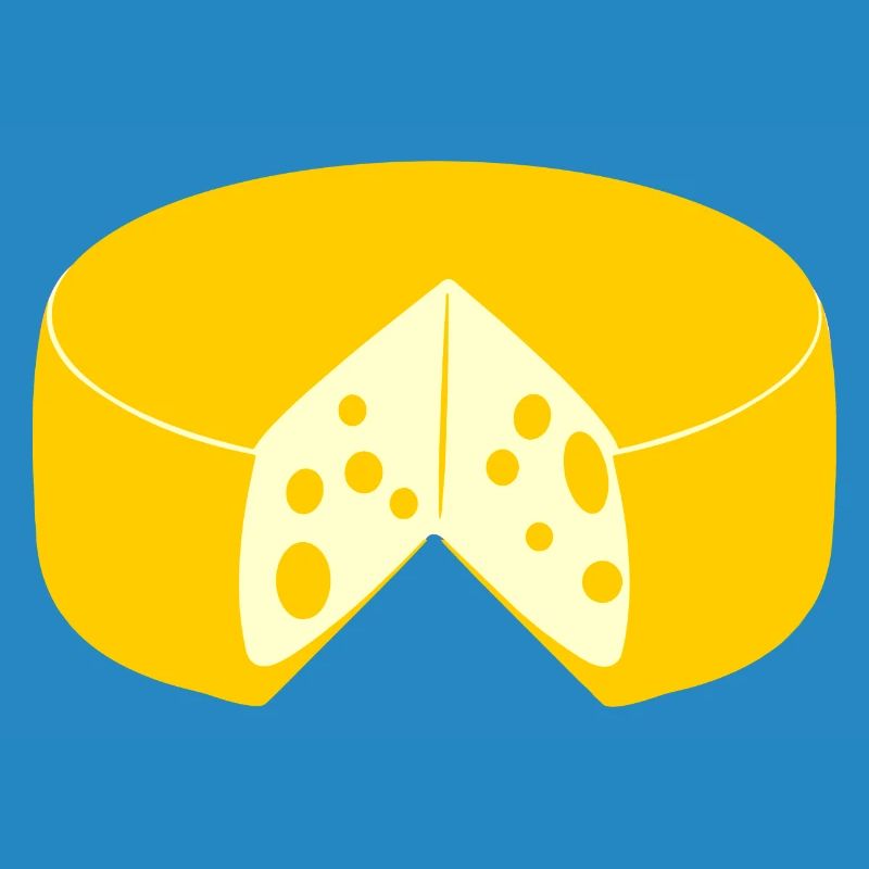 Fromage jaune doré avec pointe coupée