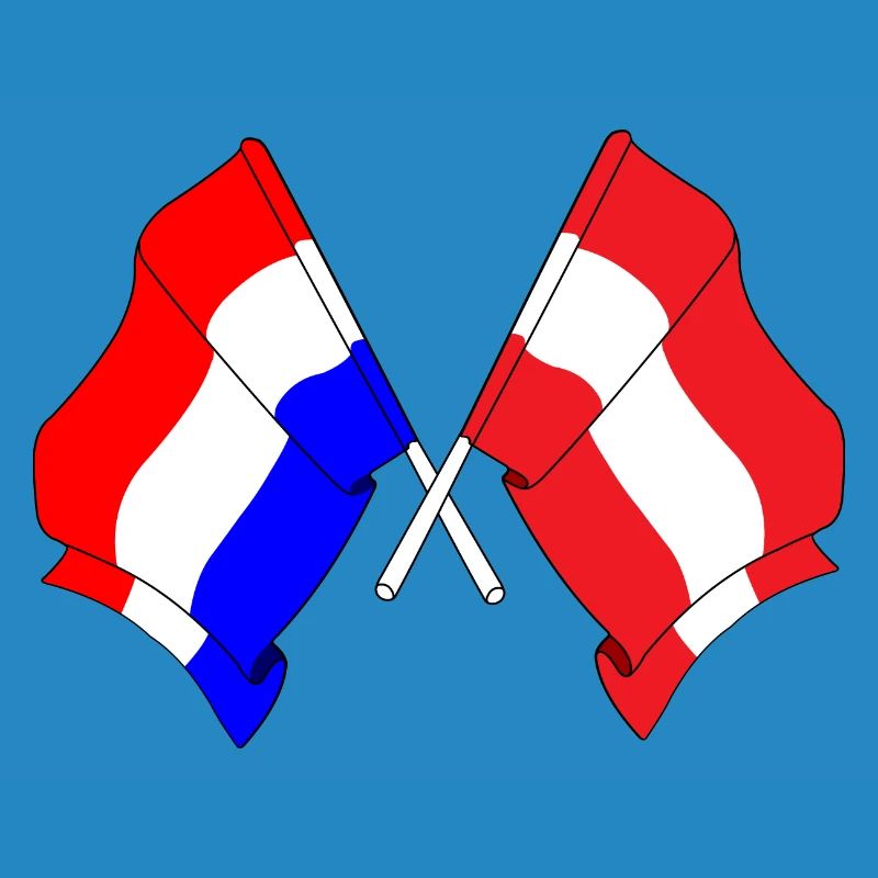 Drapeau Pays-Bas, drapeau Autriche