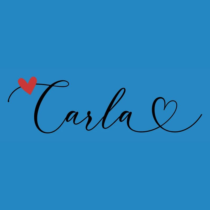 Carla Surname First name Calligraphy Heart