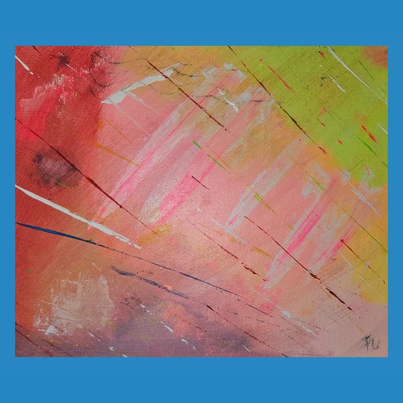 Neon Diagonal Stripe Abstract