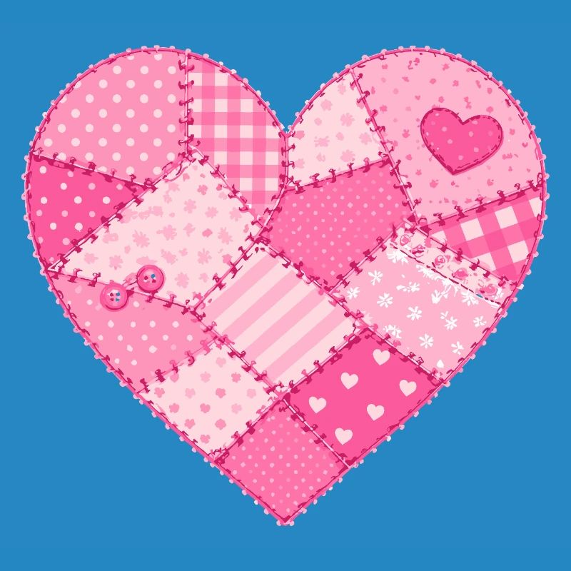 Patchwork-Herz in Rosa Quilt
