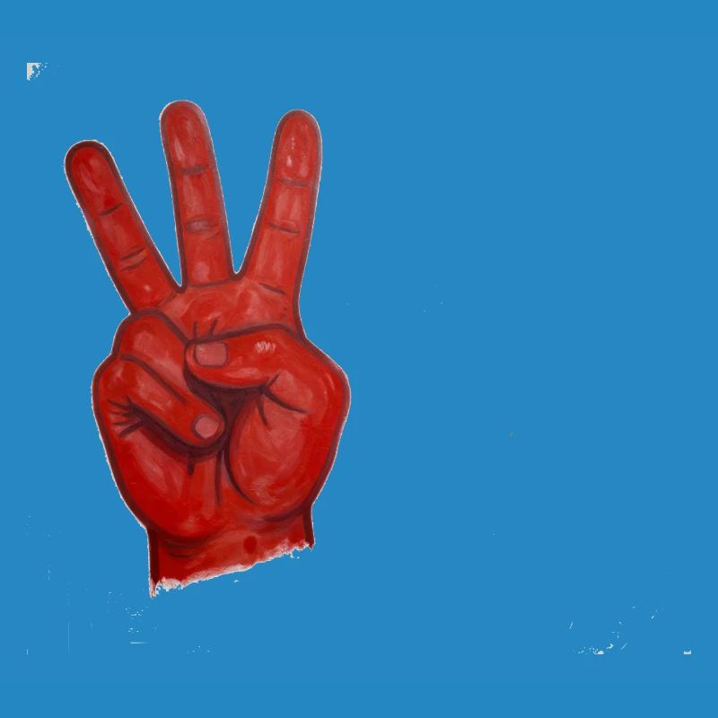 Rote Friedenshand Zwei-Stempel